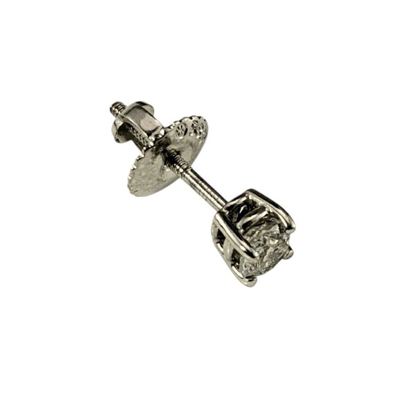 14 Karat White Gold Single Diamond Stud Earring #19380 - Picture 3 of 7